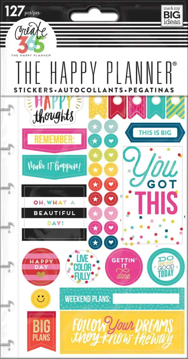 Happy Planner Happy Brights Snap-in stickers 127 foil doré