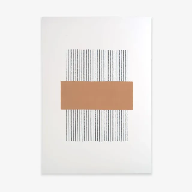 Kartotek Lines affiche A3 ocre lignes