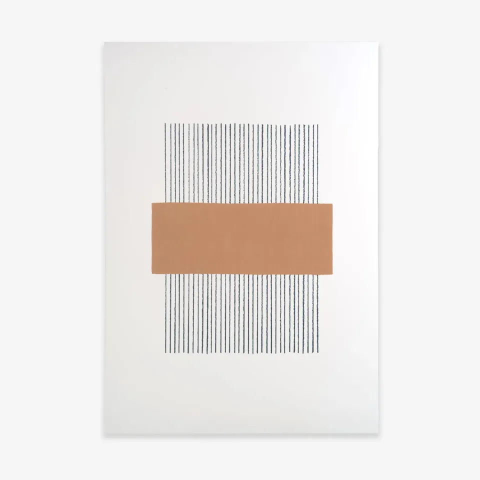 Kartotek Lines affiche A3 ocre lignes