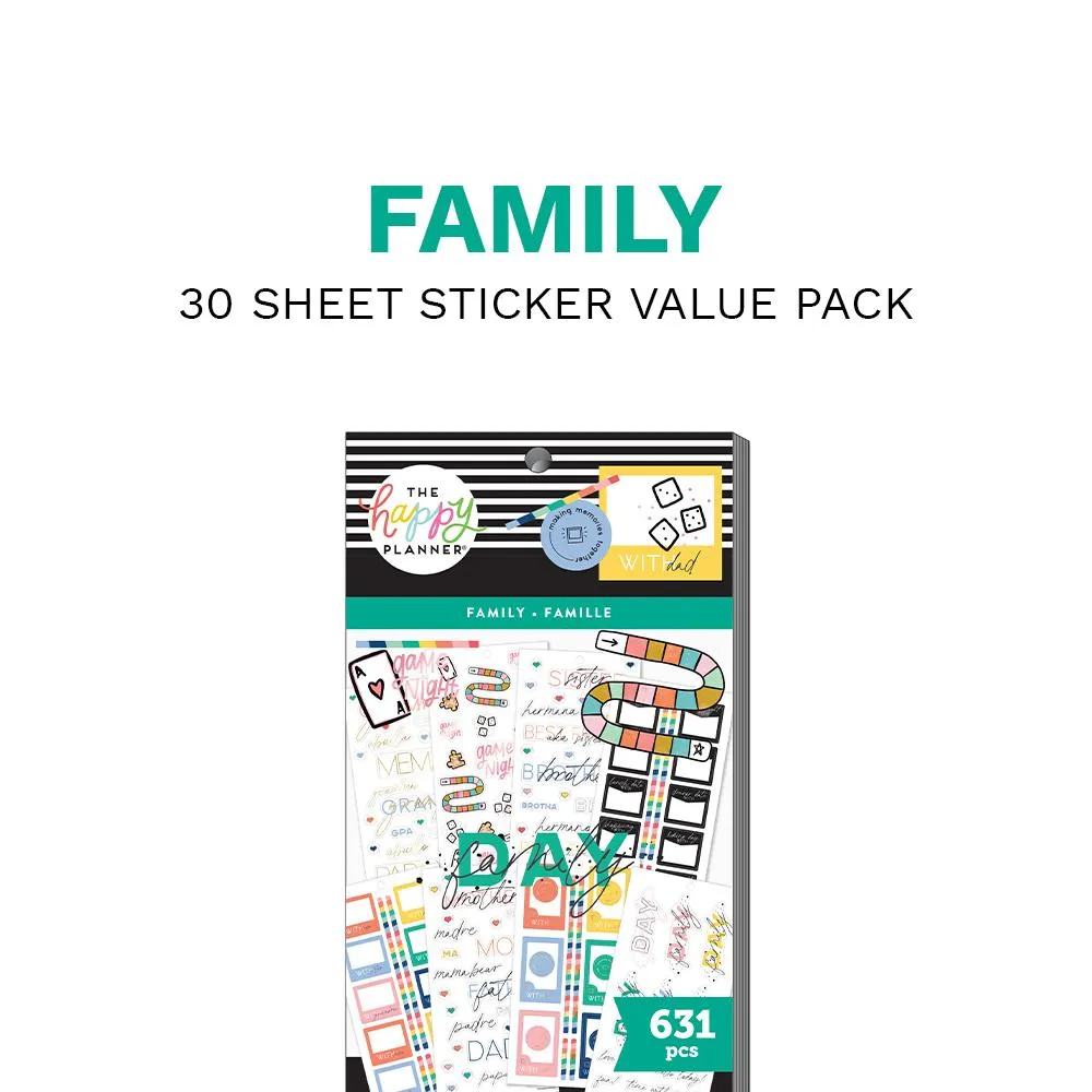 Happy Planner Value Pack Stickers Family autocollants 631 famille