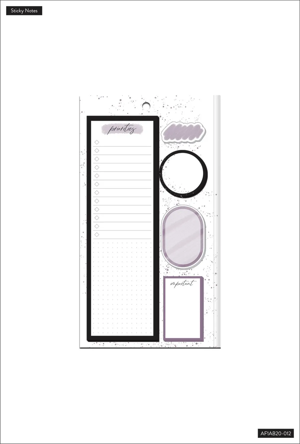 Happy Planner Girl With Goals carnet stickers + post-it violet