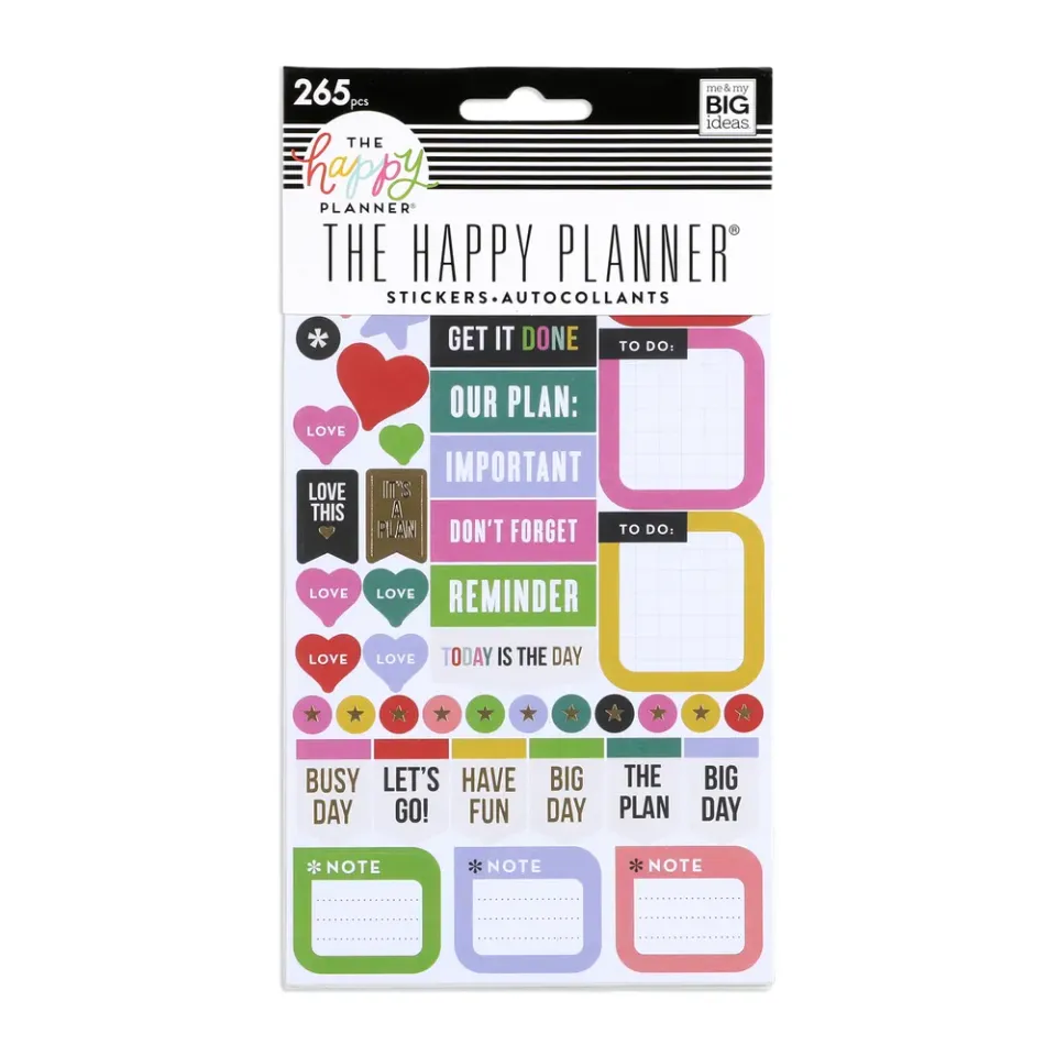 Happy Planner Everyday Reminders stickers dorés 5 planches