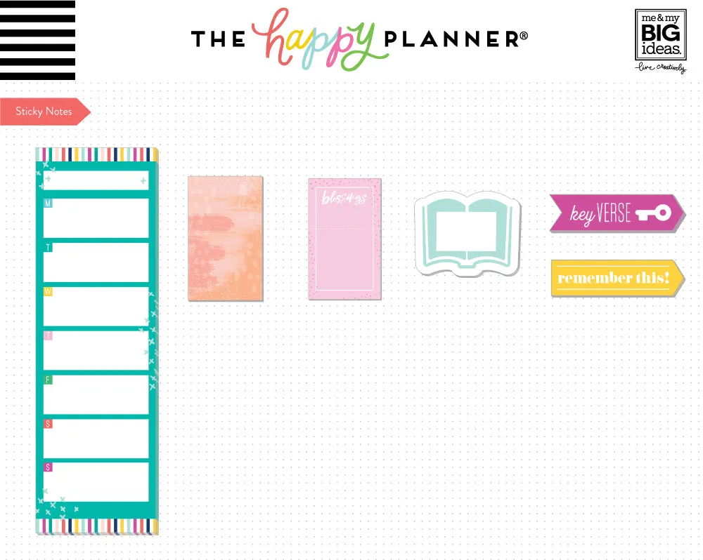 Happy Planner Faith Warrior livre accessoires stickers notes