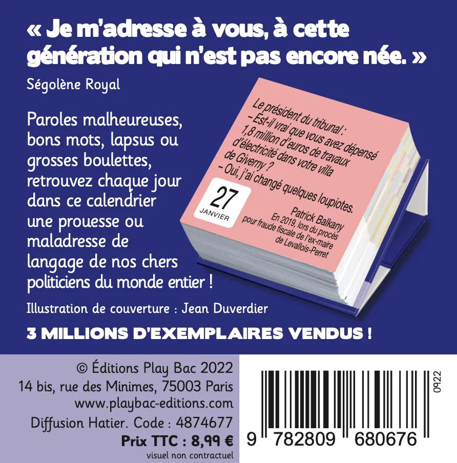 Frigobloc 365 gaffes politiques mini calendrier