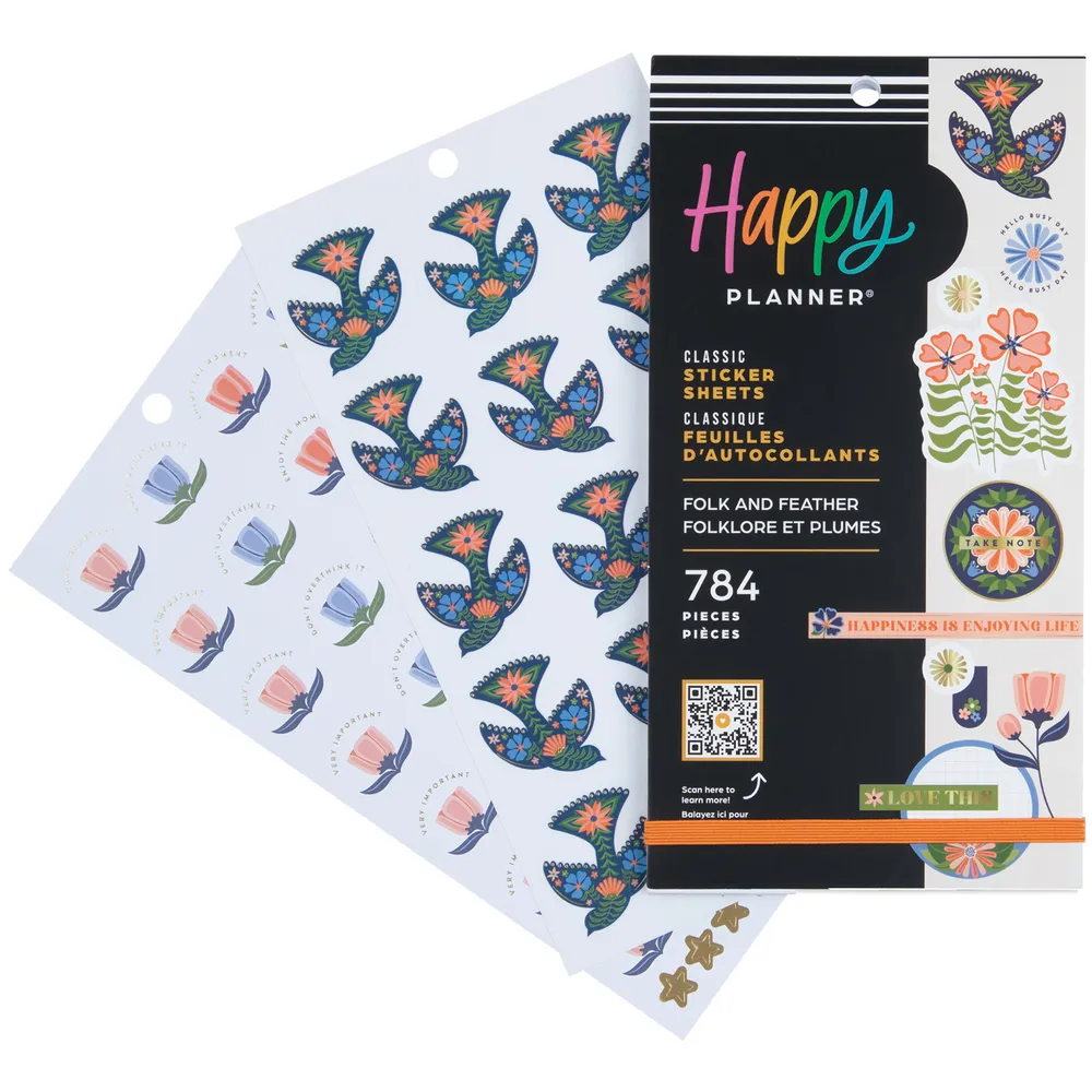 Happy Planner Folk & Feather stickers value pack x784