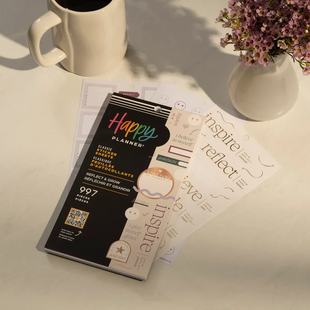Happy Planner Reflect & Grow stickers classic 997 bien-être