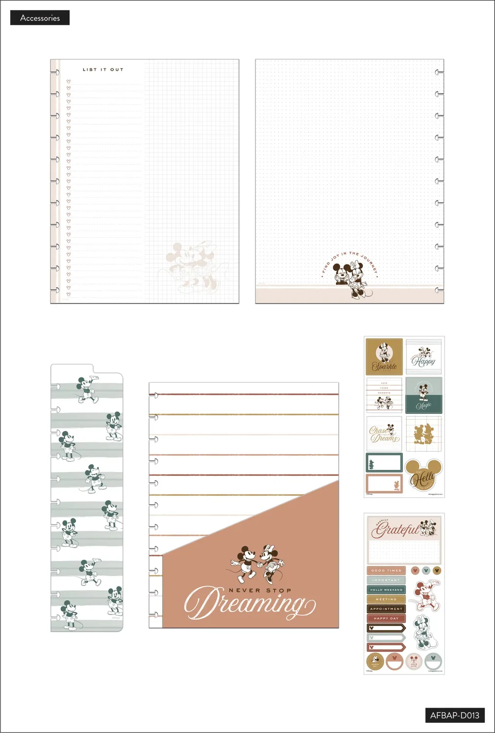 Happy Planner Disney Mickey Minnie Farmhouse pack accessoires Big