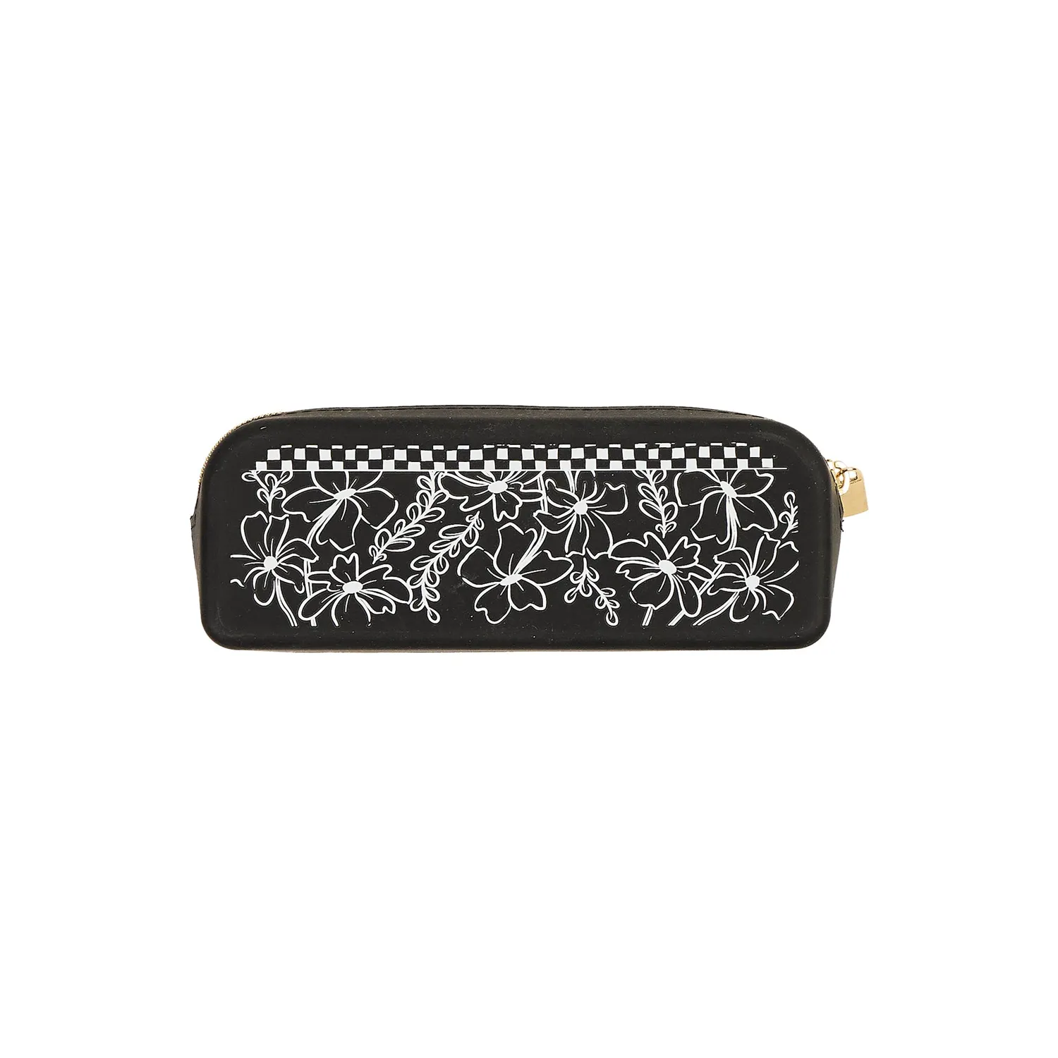 Happy Planner Flower Charm trousse silicone crayons fleurs noir