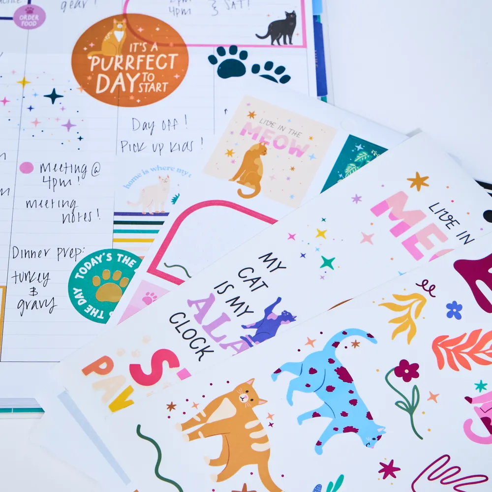 Happy Planner Whimsical Whiskers stickers chat Big 870