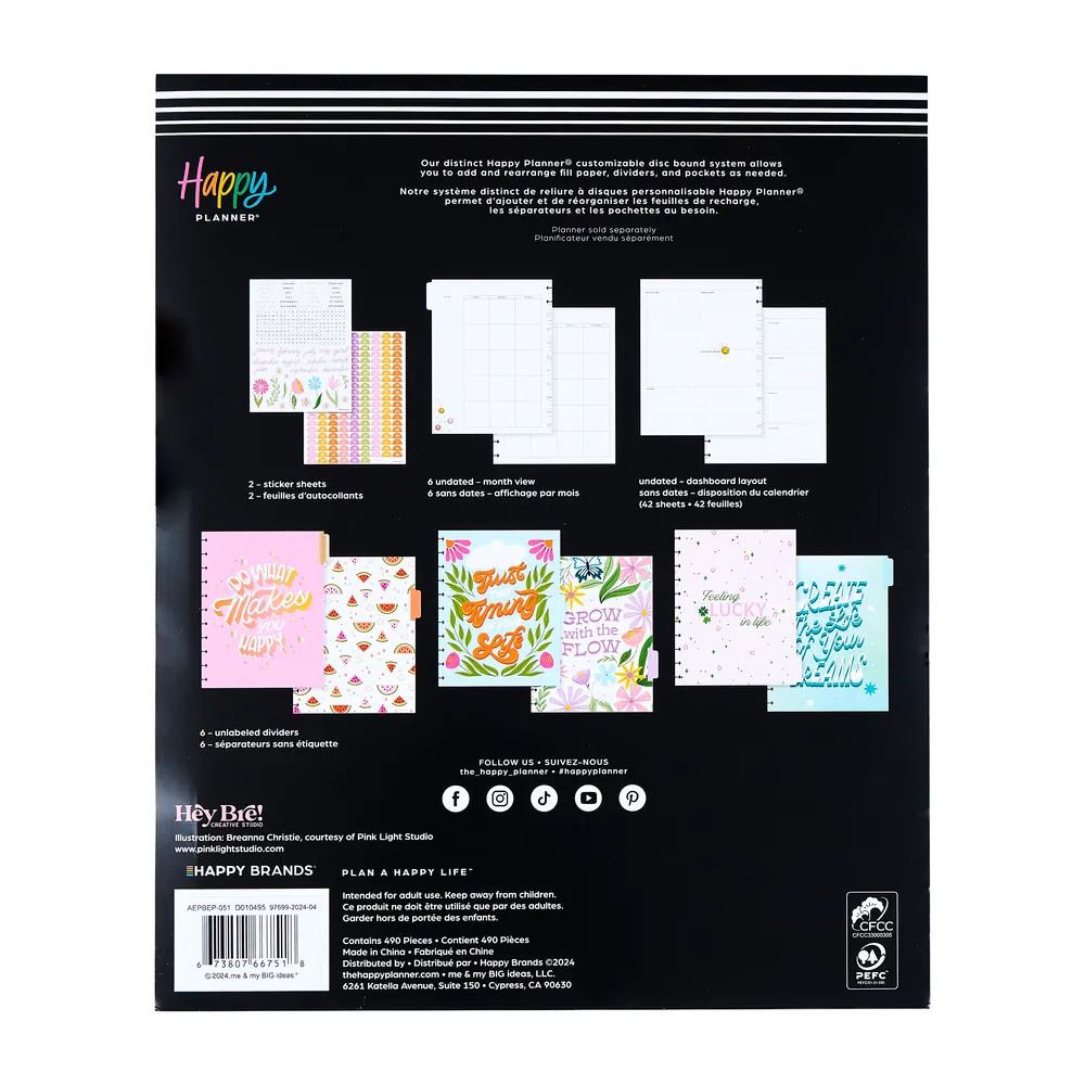 Happy Planner Seasons of Joy extension big dashboard 6 mois