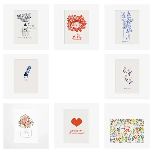My365 Julie Adore lot 8 cartes postales illustrées