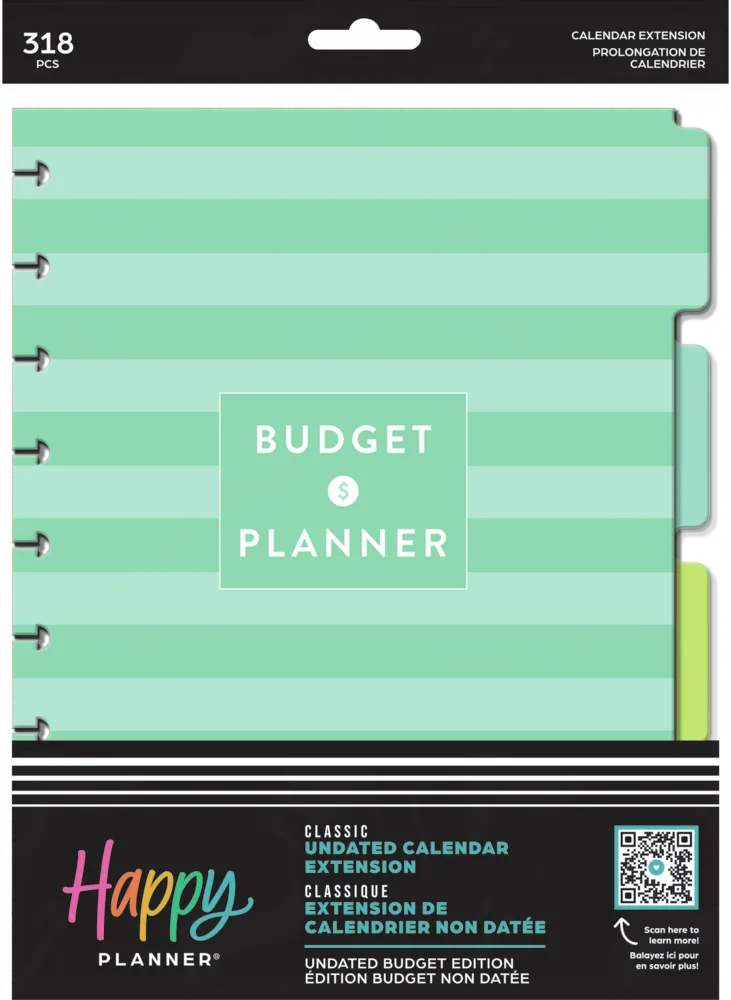 Happy Planner Budget extension Classic 6 mois finances