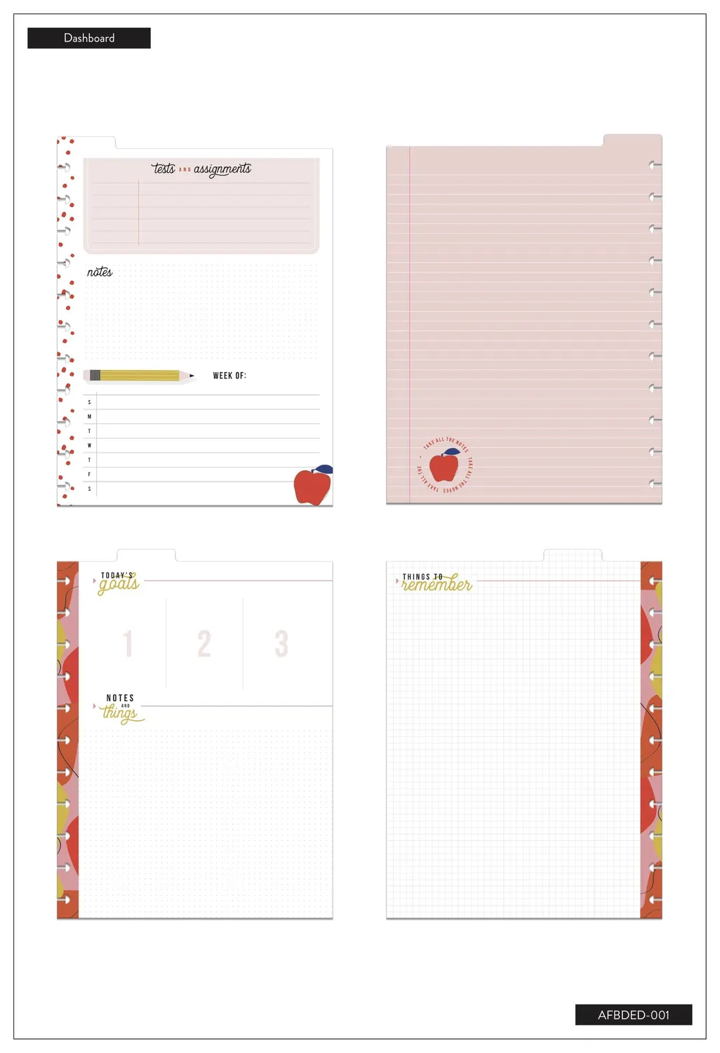 Happy Planner Fresh Start tableau effaçable Big