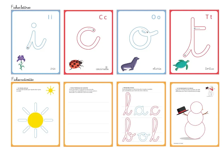Frigobloc Incollables Montessori lettres pâte à modeler coffret