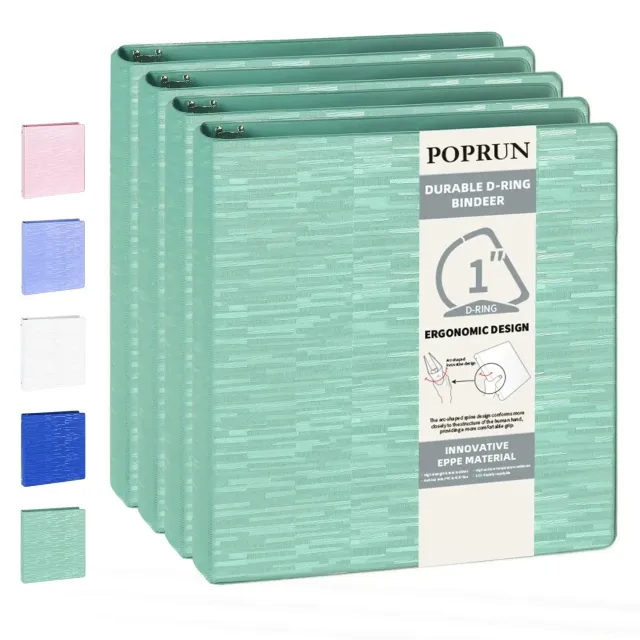 Poprun EP001MD10-P4 classeur anneaux D 1 pouce lot 4