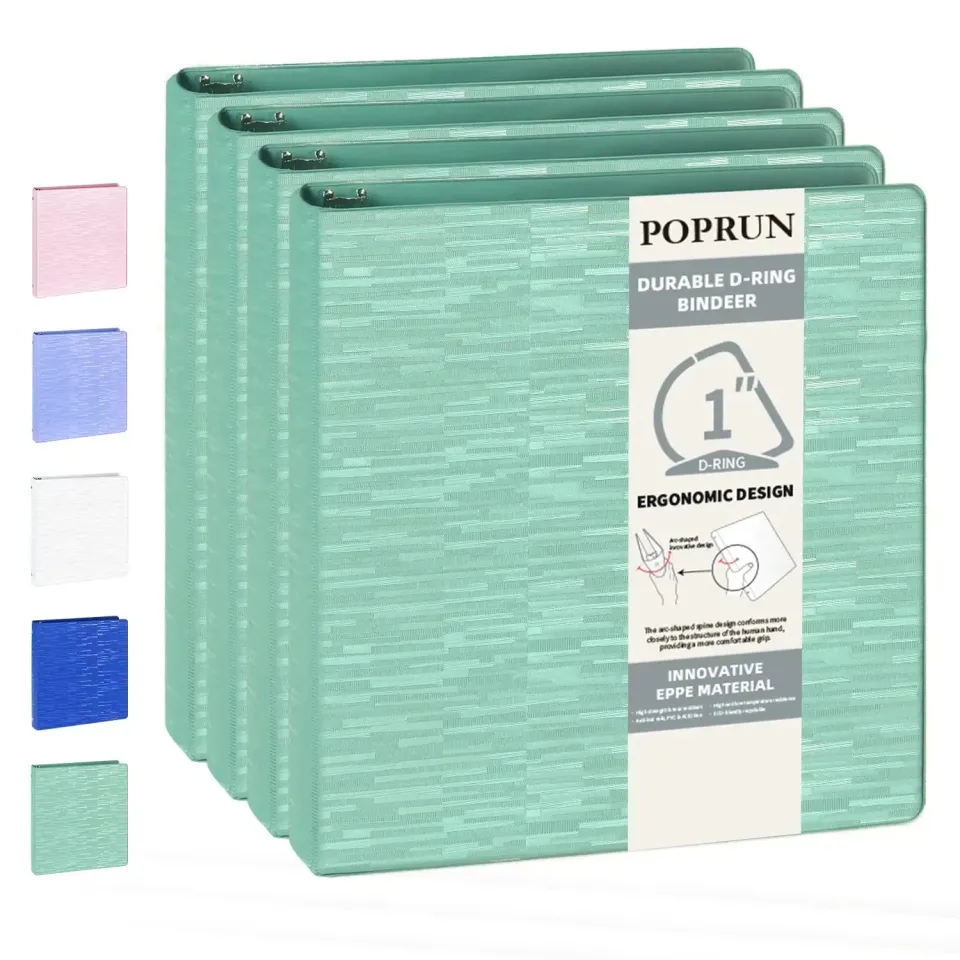 Poprun EP001MD10-P4 classeur anneaux D 1 pouce lot 4