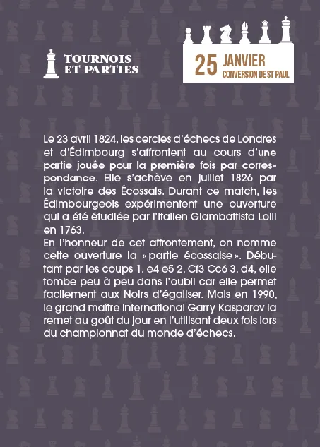 Frigobloc Passion Échecs 365 calendrier à bloc exercices jour