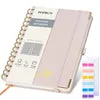 Poprun WH145S carnet à spirale rose clair quadrillé 120g