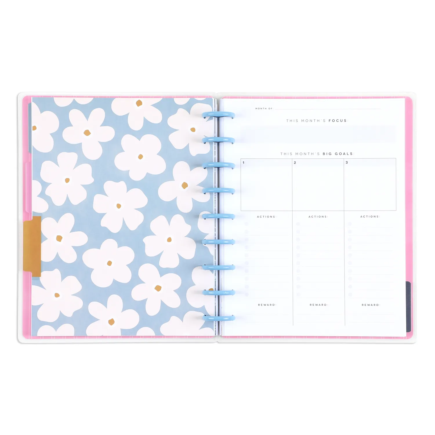 Happy Planner Bold Ditsies journal objectifs Classic 80 feuilles