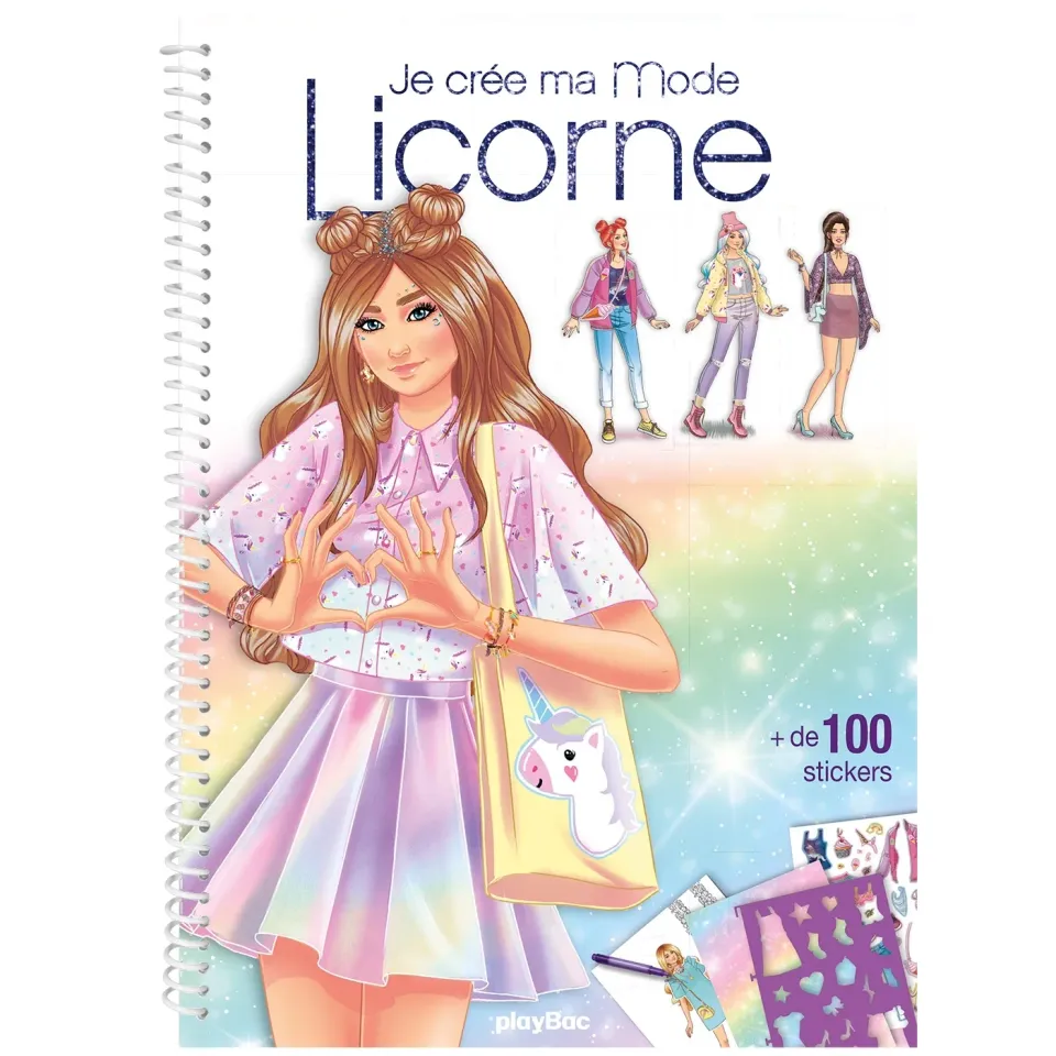 Frigobloc Je crée ma mode Licorne 2026 cahier créatif 6 ans