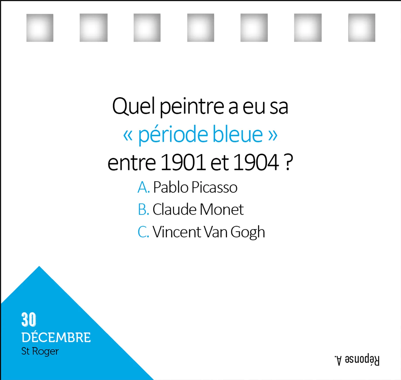 Frigobloc 365 jours en bleu calendrier citations à effeuiller