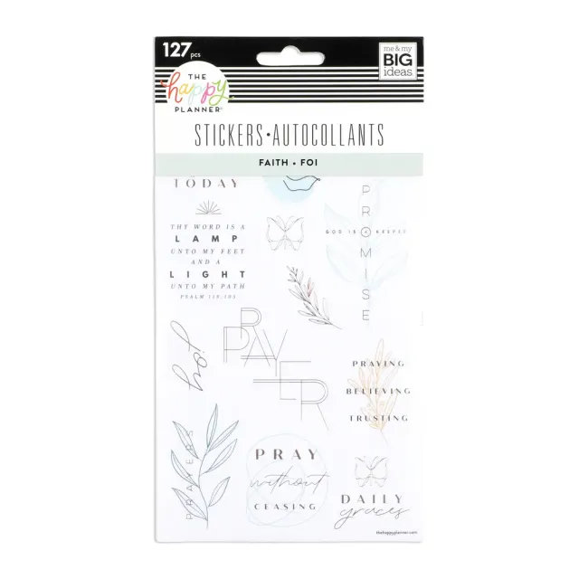 Happy Planner Simple Faith stickers transparents 127 doré