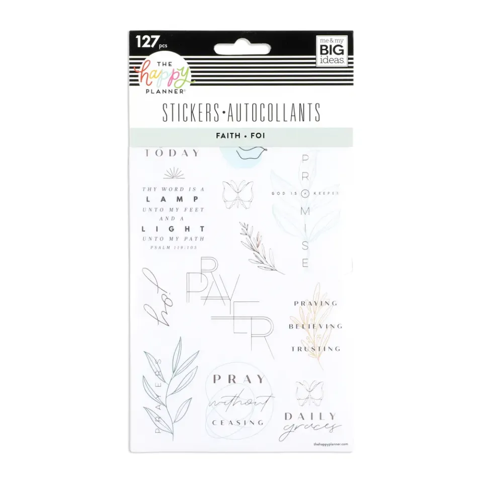 Happy Planner Simple Faith stickers transparents 127 doré