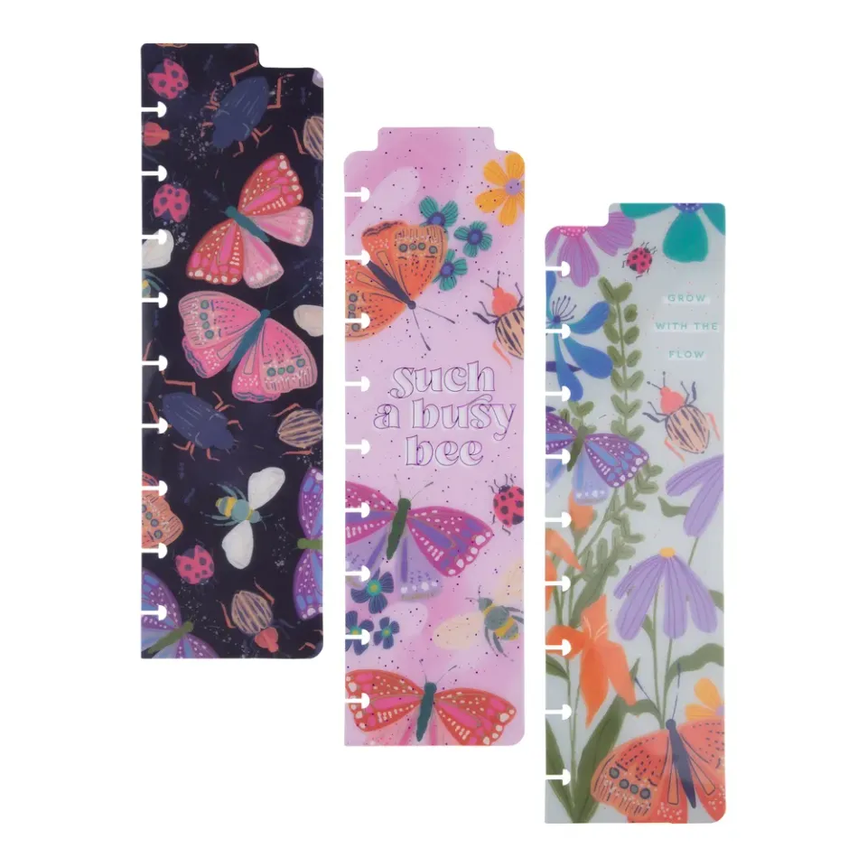 Happy Planner Midnight Botanical marque-pages Classic x3