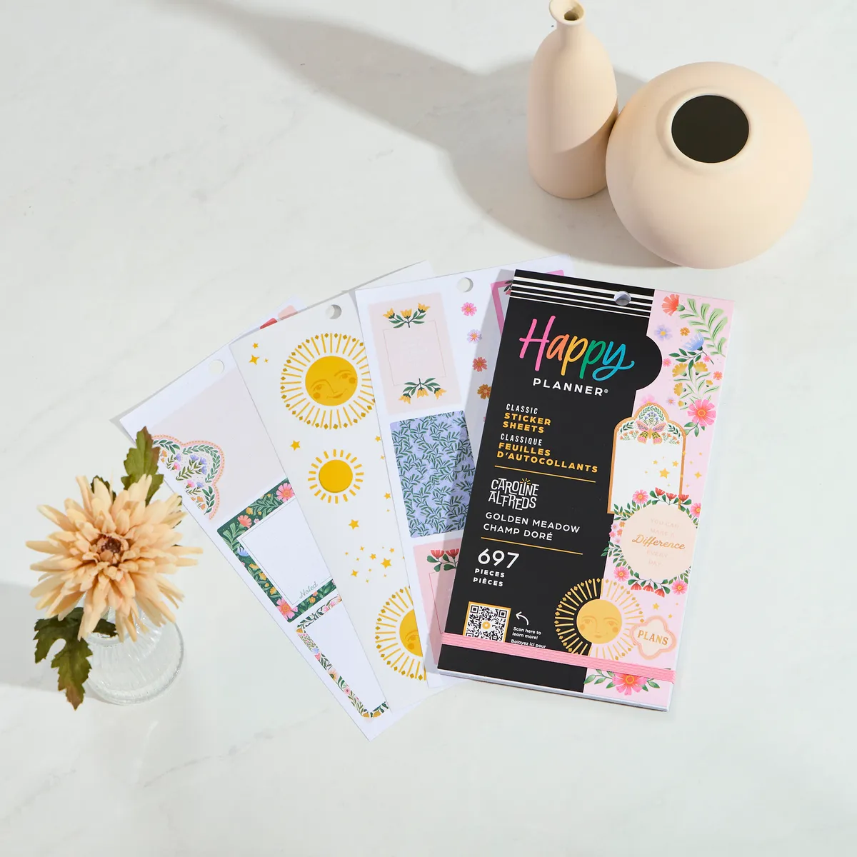Happy Planner Golden Meadow stickers Classic 697 pièces