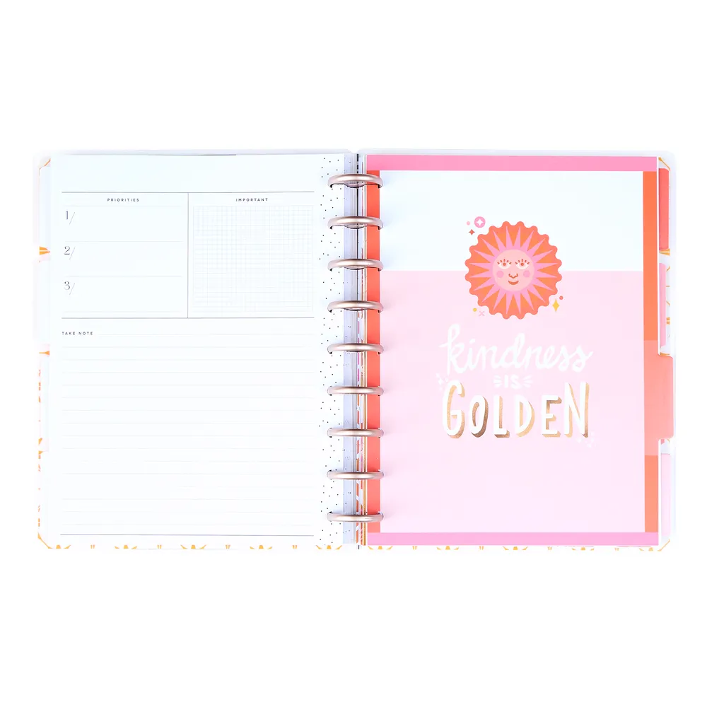 Happy Planner Cat Coq Retro Sunset agenda Classic dashboard non daté
