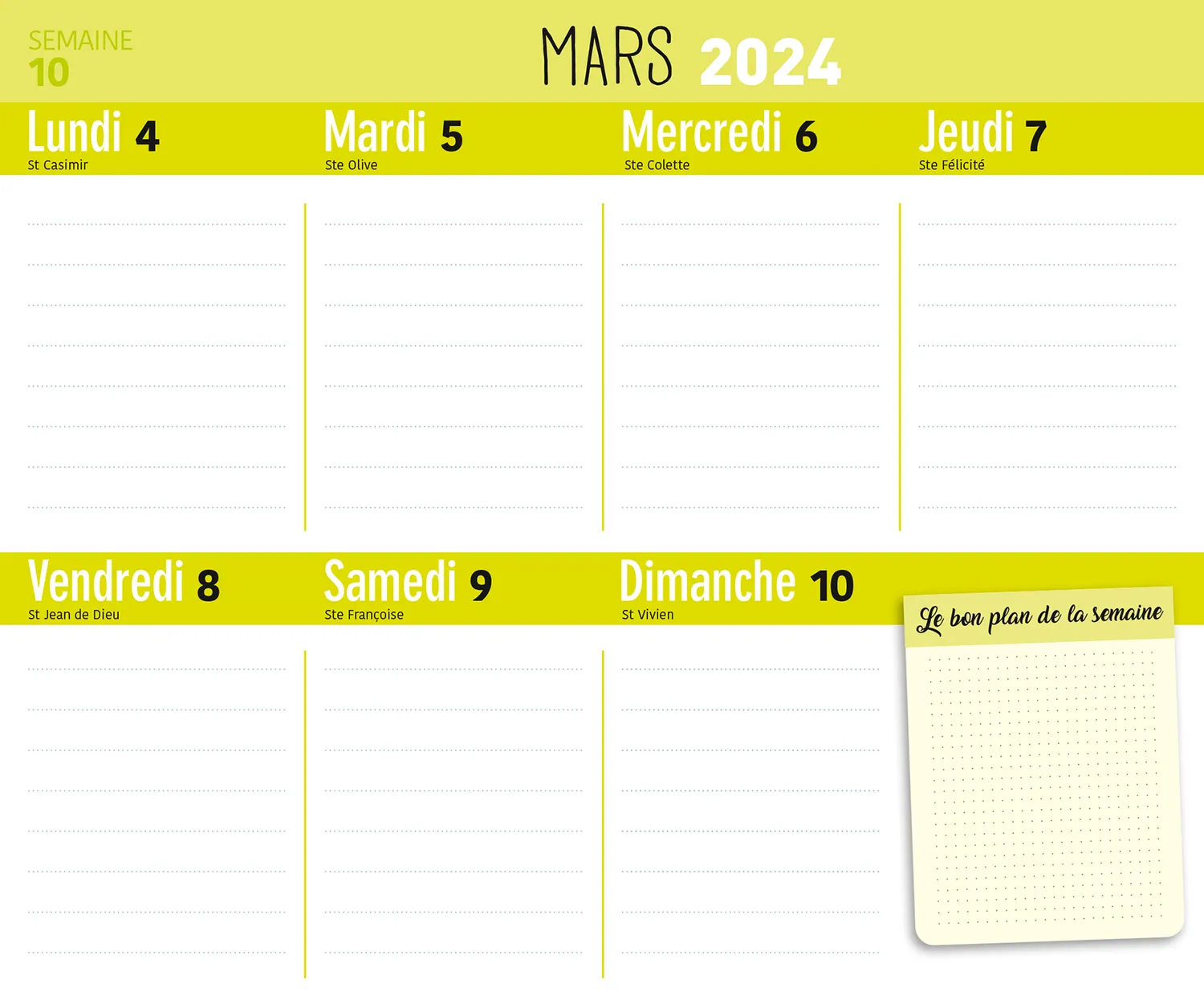 Frigobloc Budget futé 2024 calendrier familial 16 mois