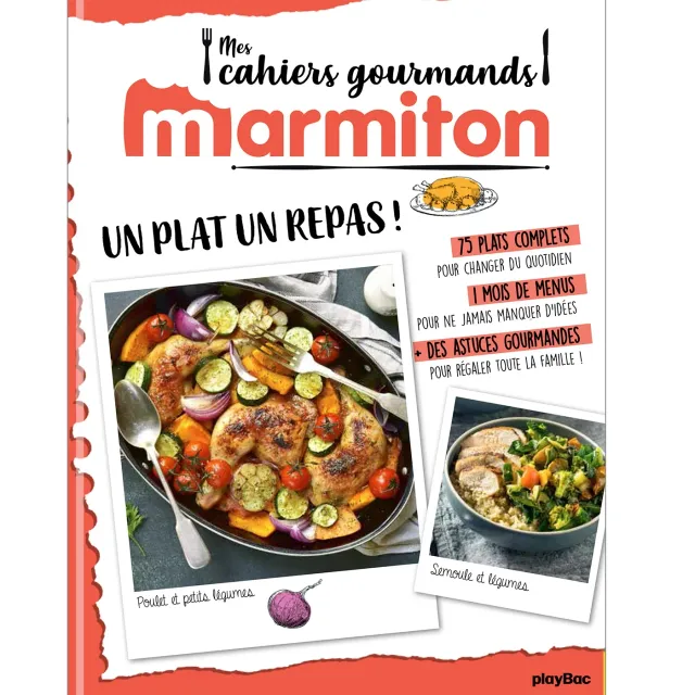Marmiton Cahier gourmand Un plat un repas cahier recettes