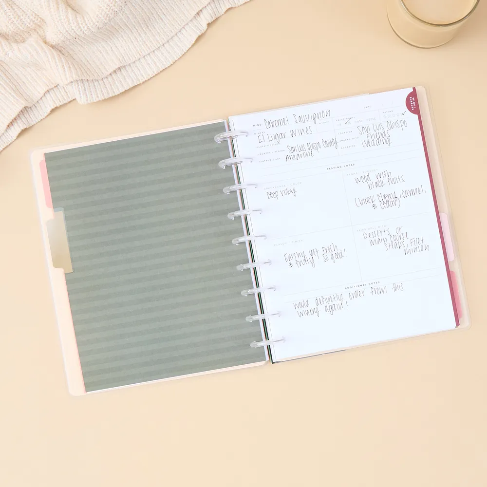 Happy Planner Wine Spirits carnet classic dégustation 80 feuilles
