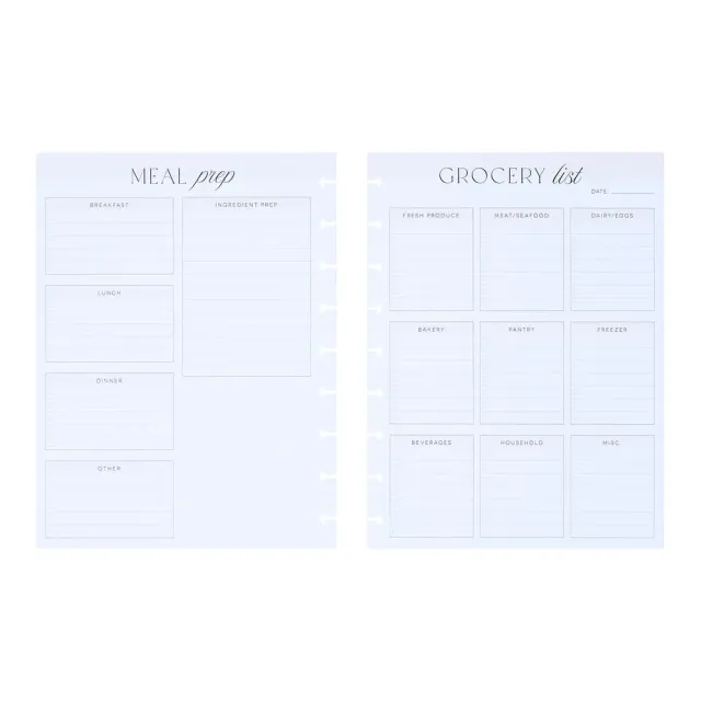 Happy Planner Classic papier courses repas 40 feuilles