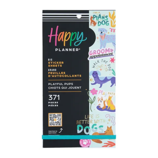 Happy Planner Playful Pups Big stickers chien 371 pièces