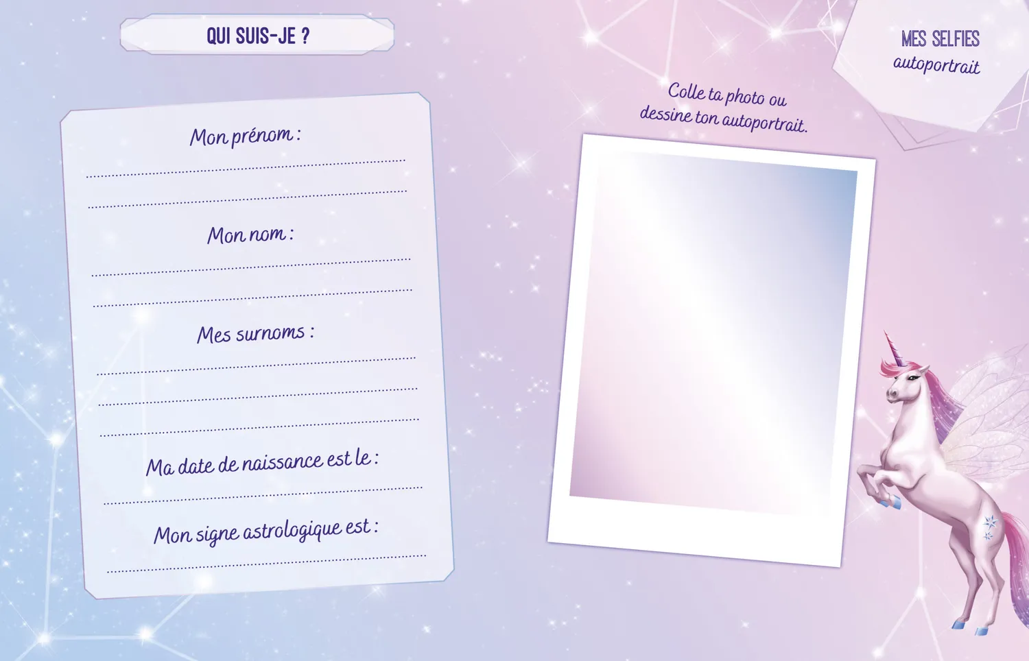 Frigobloc Licornes journal intime cadenas stylo pailleté