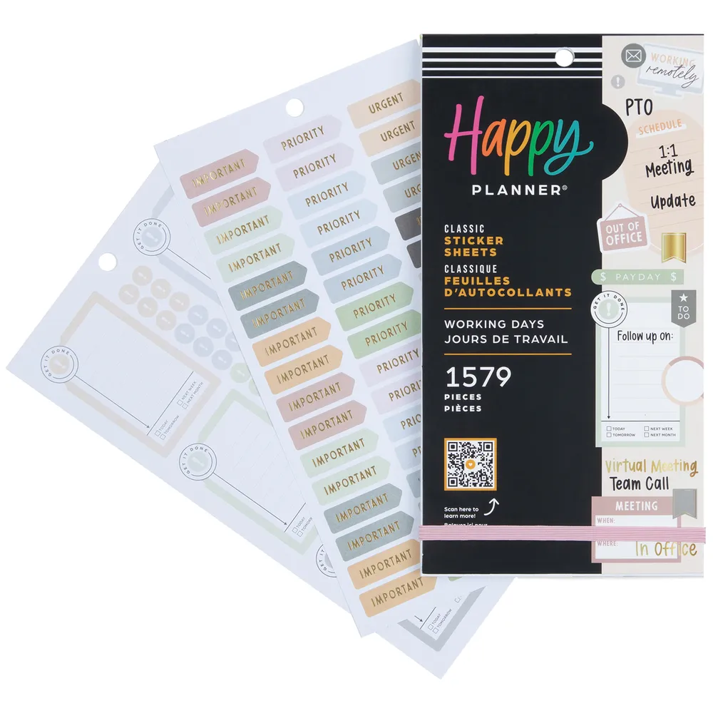Happy Planner Working Days stickers bureau 1579