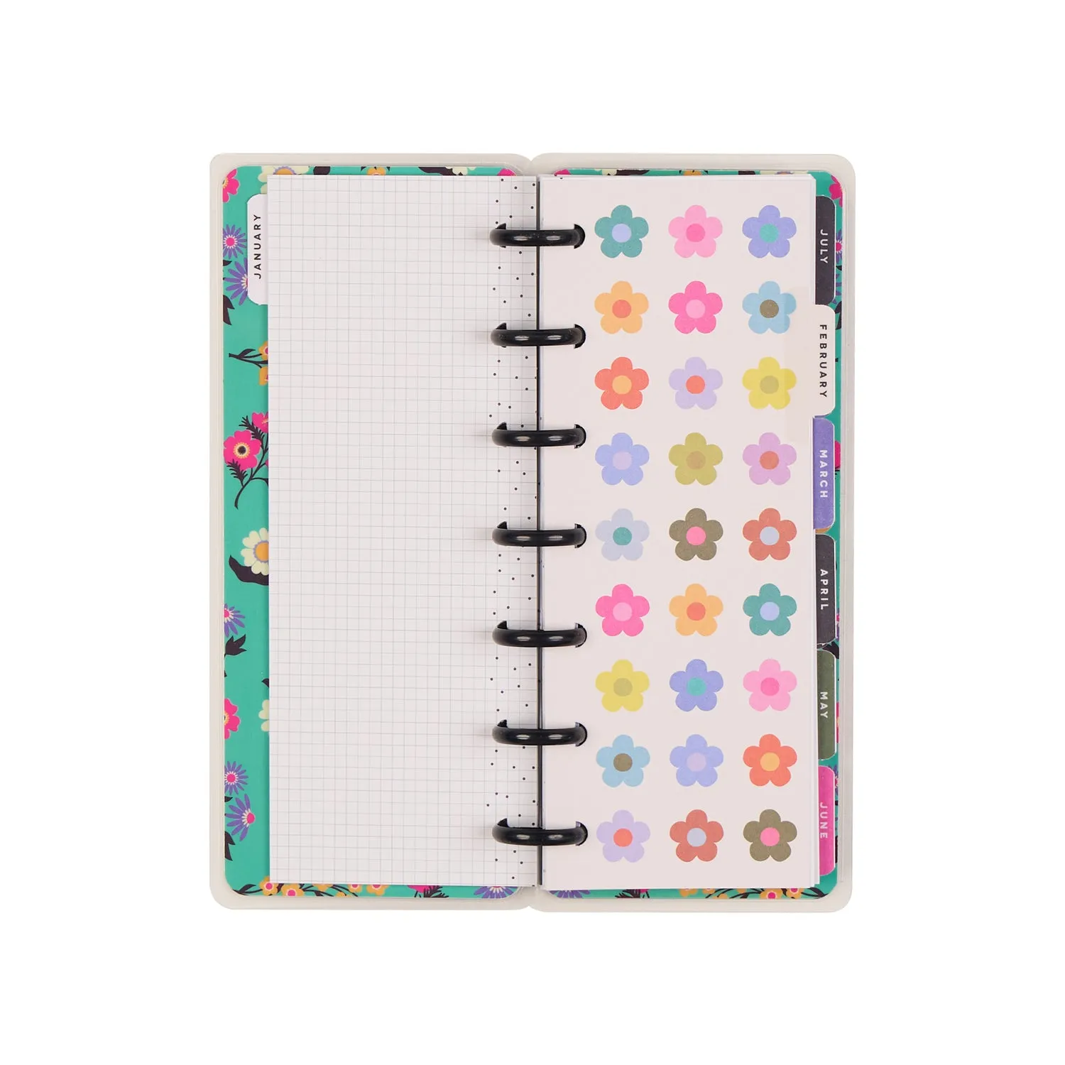 Happy Planner Florescent Florals agenda Skinny Mini 2026