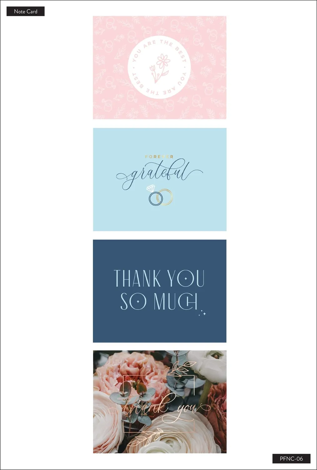 Happy Planner Wedding Party cartes remerciement mariage x16