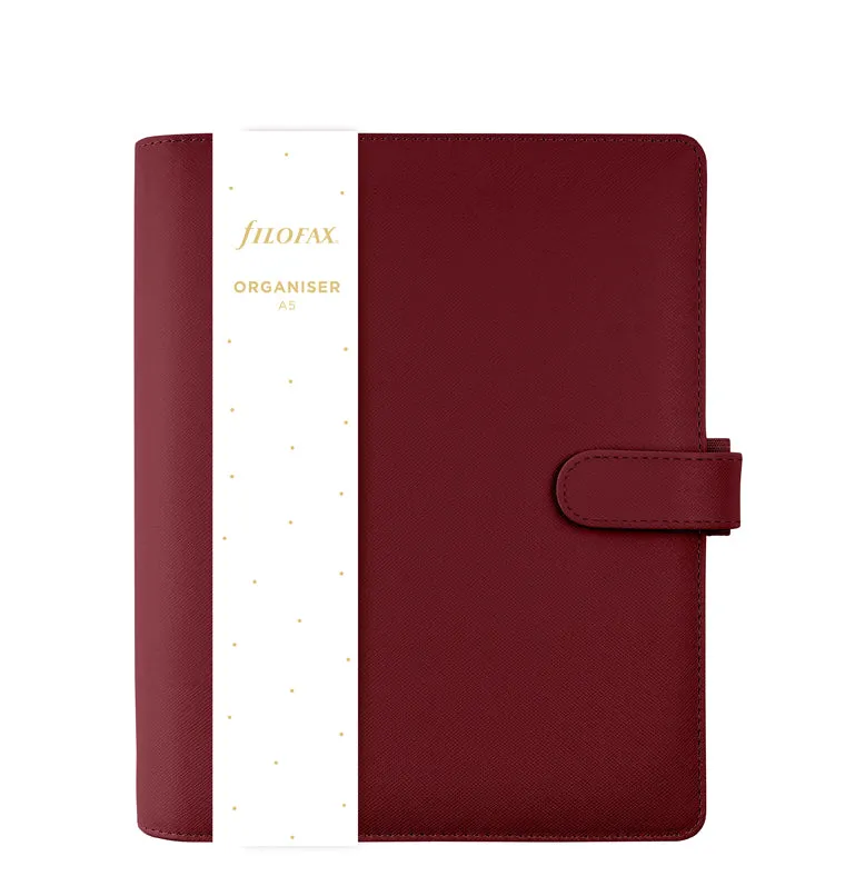 Filofax Saffiano organiser A5 modulaire Dark Cherry cuir