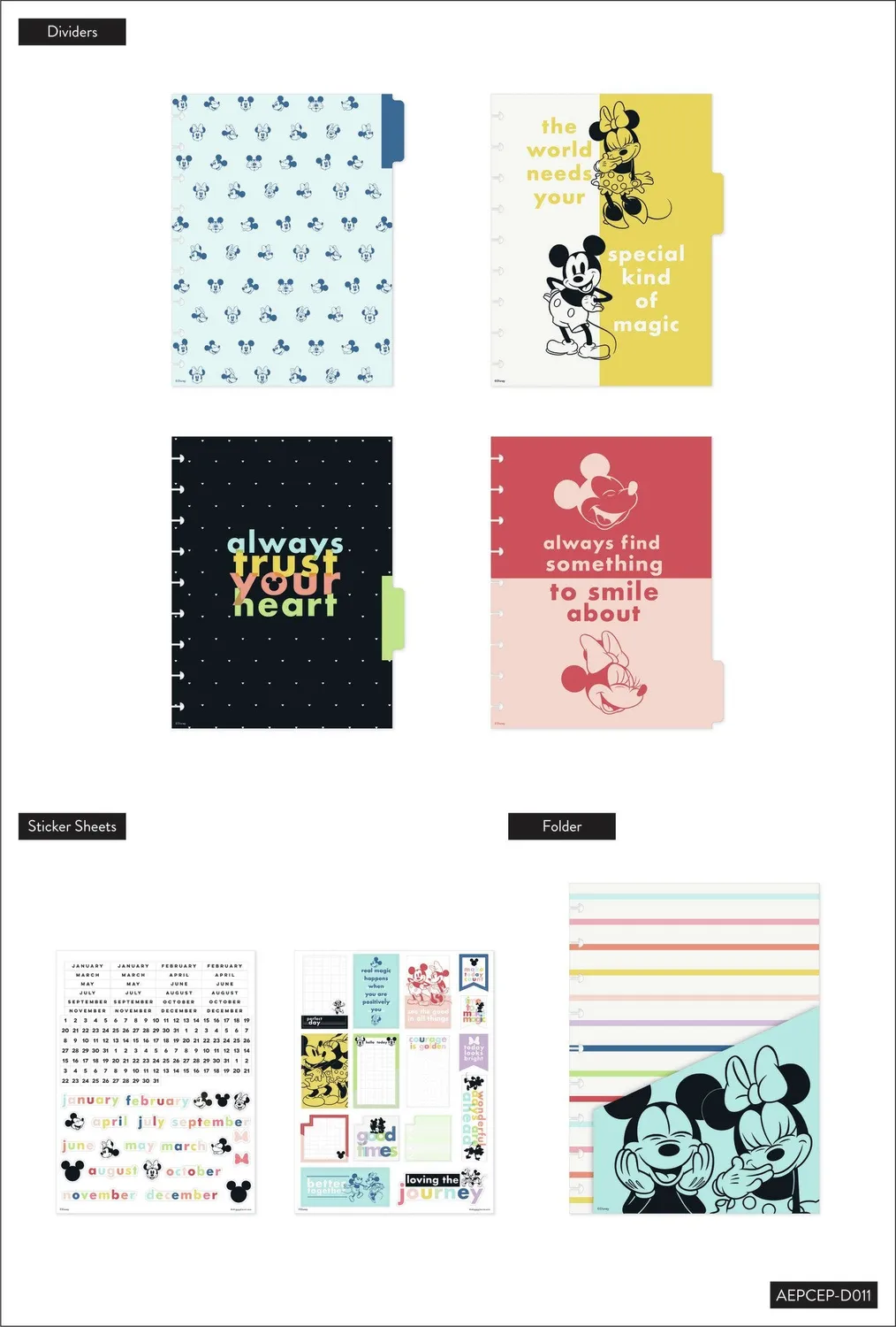Happy Planner Disney Mickey Minnie extension classic 4 mois