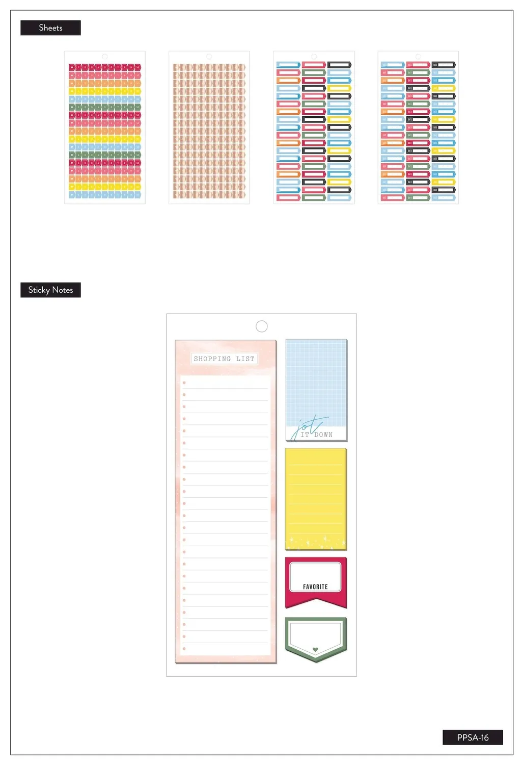 Happy Planner Recipe Meal Prep carnet accessoires 1129 pièces