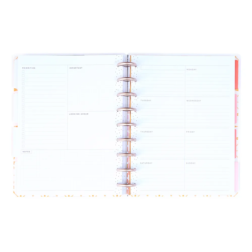 Happy Planner Cat Coq Retro Sunset agenda Classic dashboard non daté