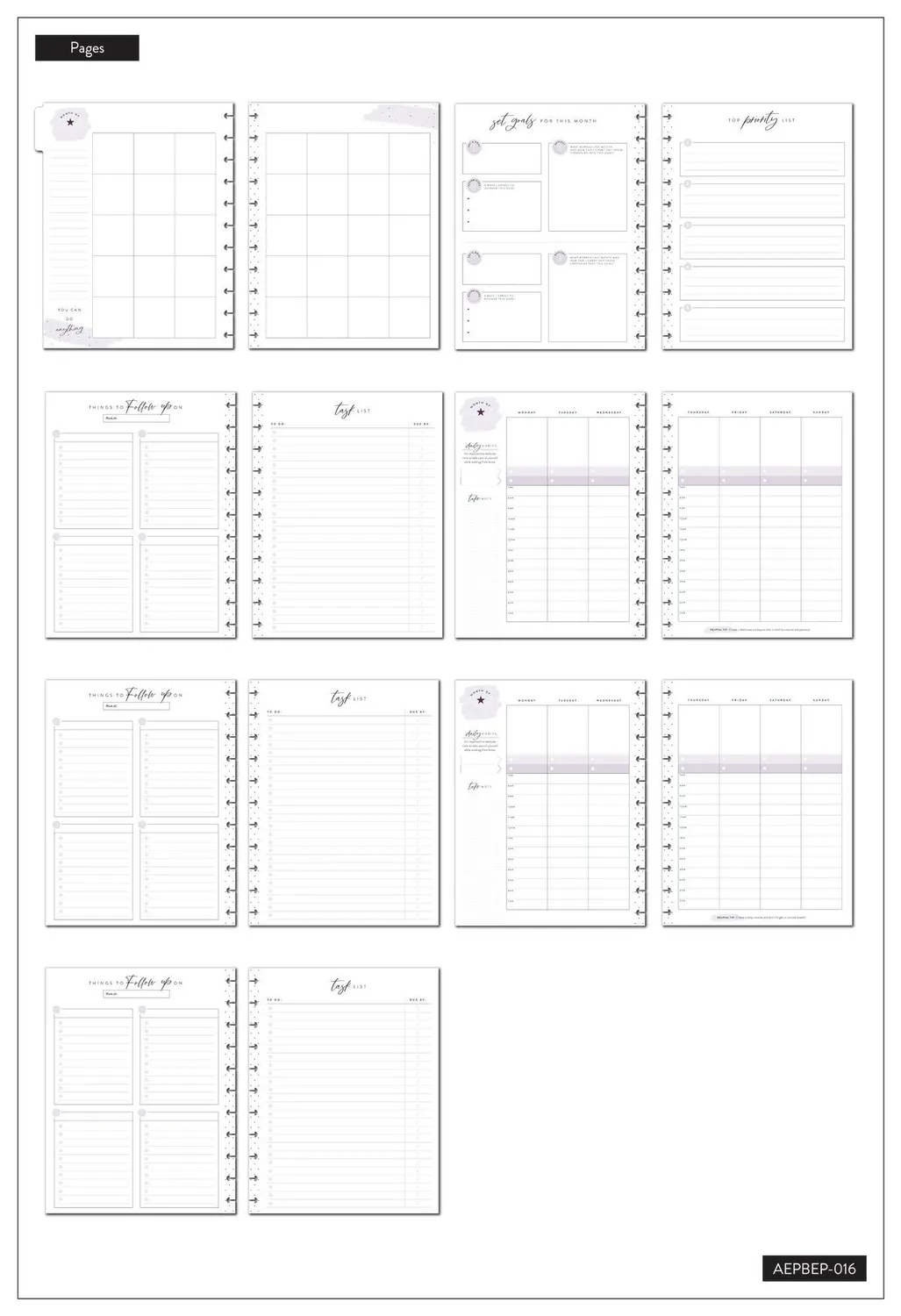 Happy Planner Girl With Goals Big extension horaire 4 mois