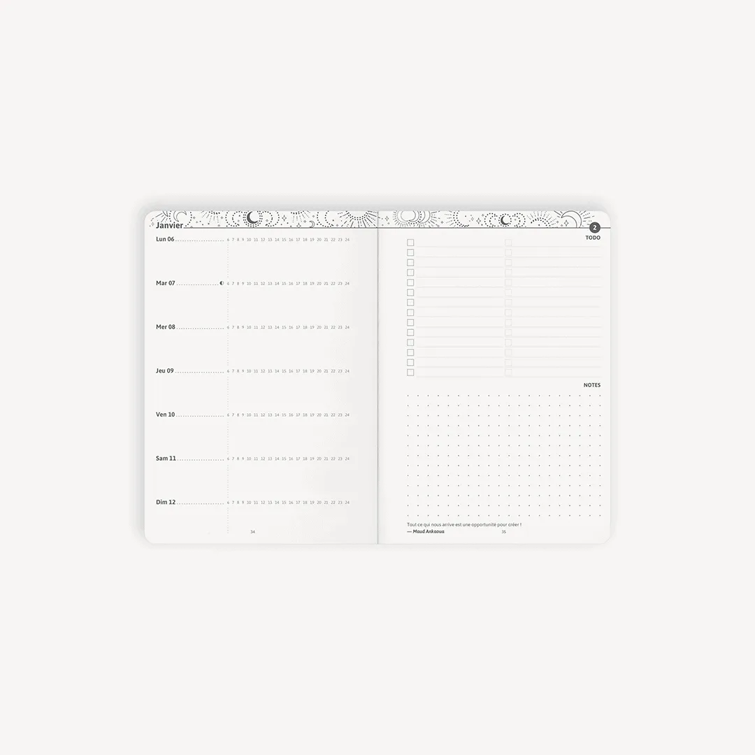 My365 Duo organisation agenda 2025 poche A6 sable chocolat