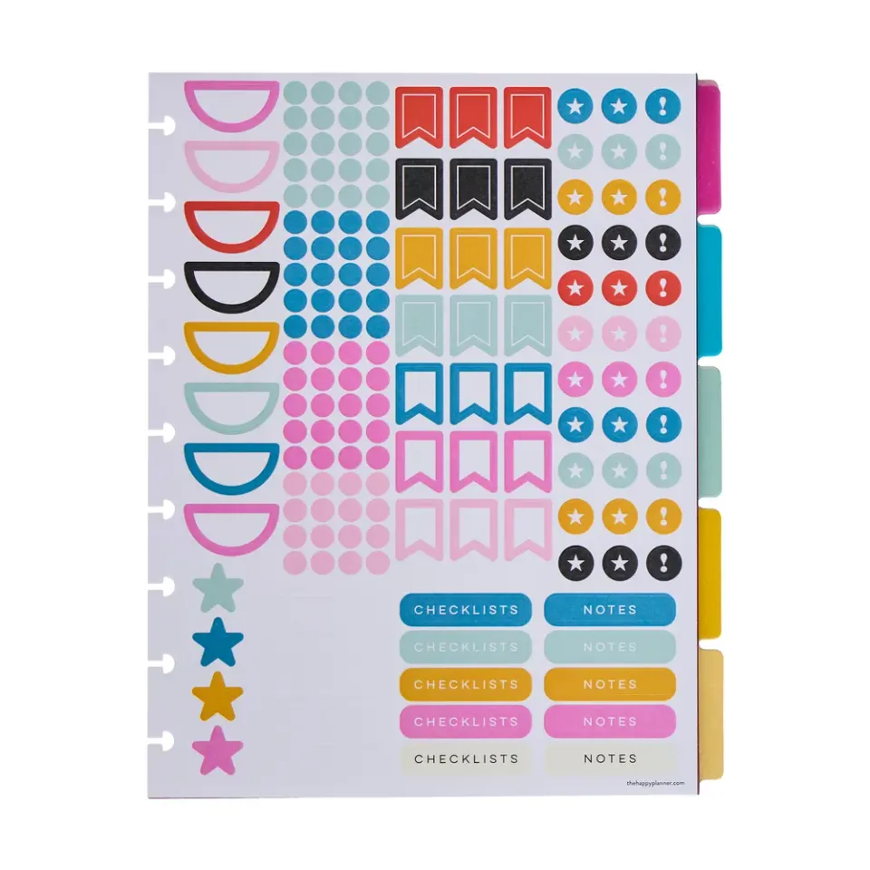 Happy Planner Happy Brights Classic intercalaires 5 plastifiés