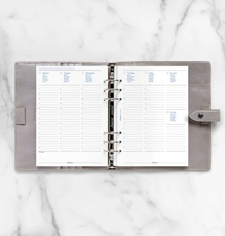 Filofax Classic A5 recharge semainier 2 pages any year