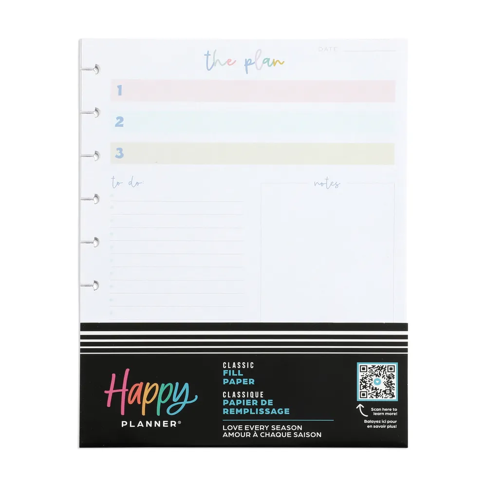 Happy Planner Classic Squad Goals recharge papier 40 feuilles ligné