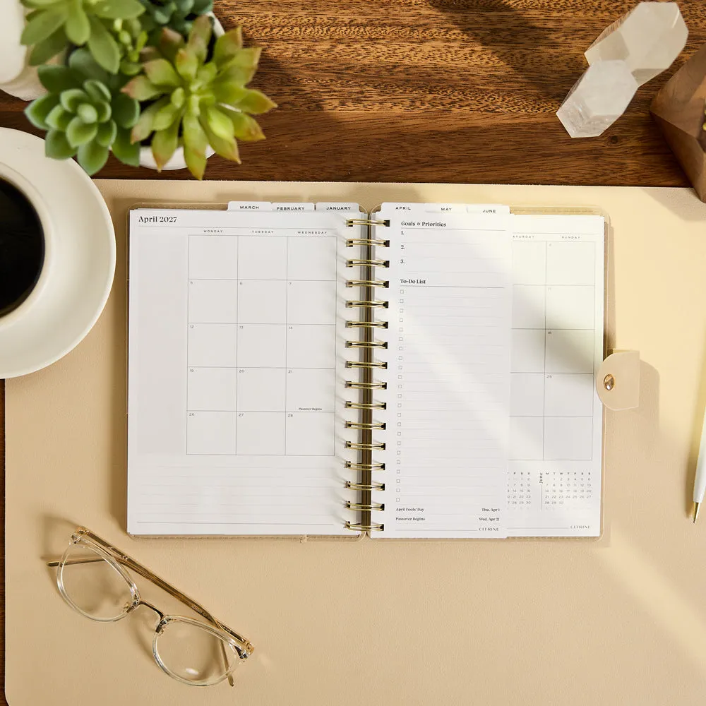Happy Planner Citrine Mocha agenda 2027 A5 spirale pro