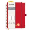Poprun WH145P carnet à spirale rouge pages blanches